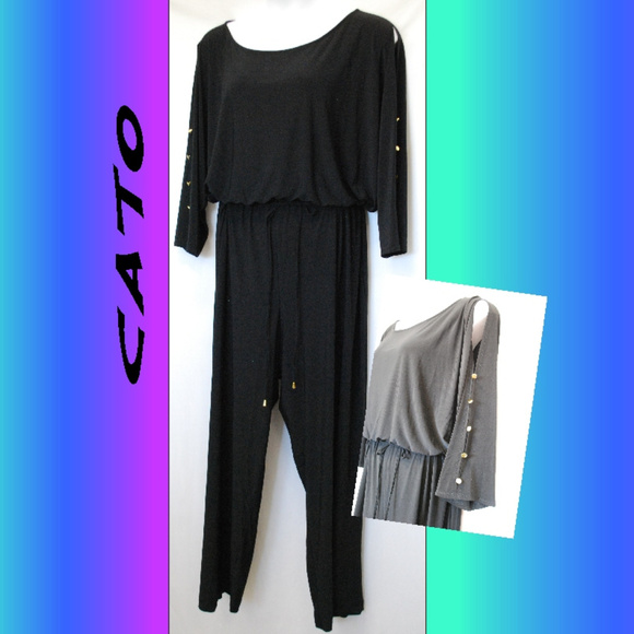 Cato | Dresses | Cato Black Jumpsuit Romper 4x | Poshmark